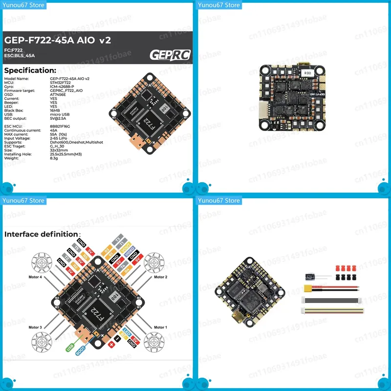 For GEPRC GEP-F722-45A AIO V2  - đánh giá và giá Drone Racing Flight Controller